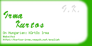irma kurtos business card