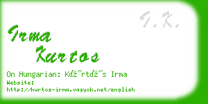 irma kurtos business card